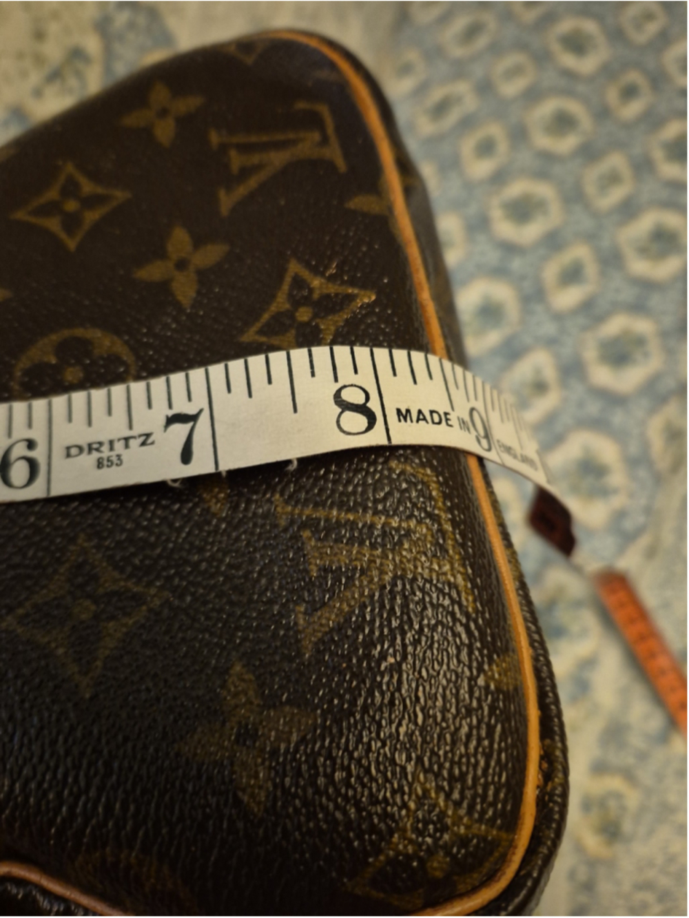 Louis Vuitton Monogram Canvas Satchel in Brown and Tan Leather Trim Vintage - Picture 4 of 12